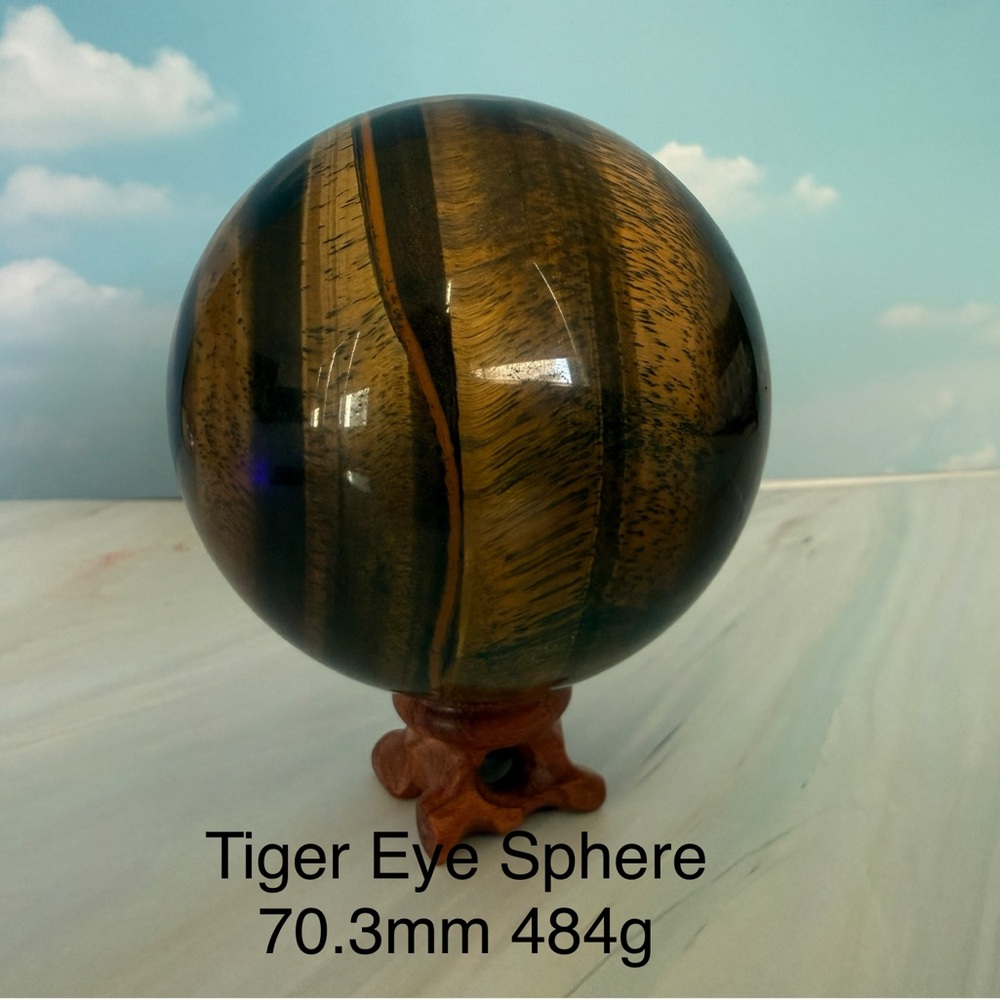 Tiger Eye Sphere with Stand
